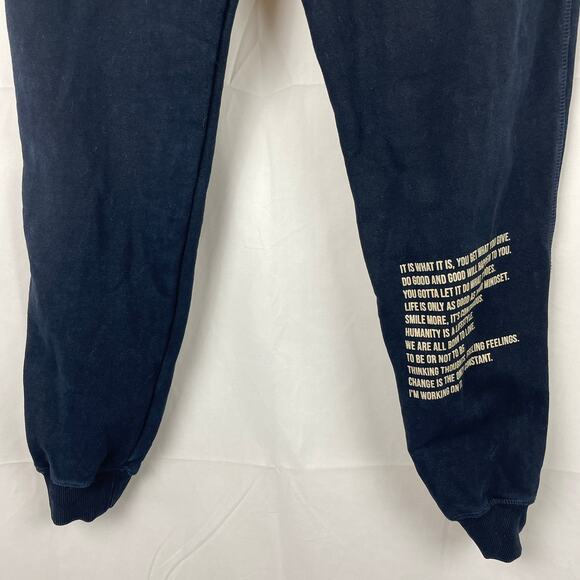 YoungLA Jogger Pant Navy Blue Cuff Ankle Tie Elastic Waist Men's 230 Size S - Picture 9 of 11